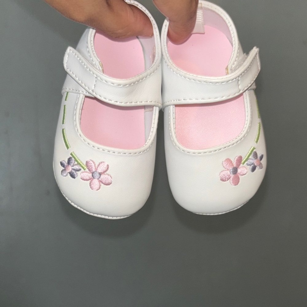 White Floral Kids Shoes